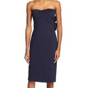 Badgley Mischka Strapless Navy Dress
